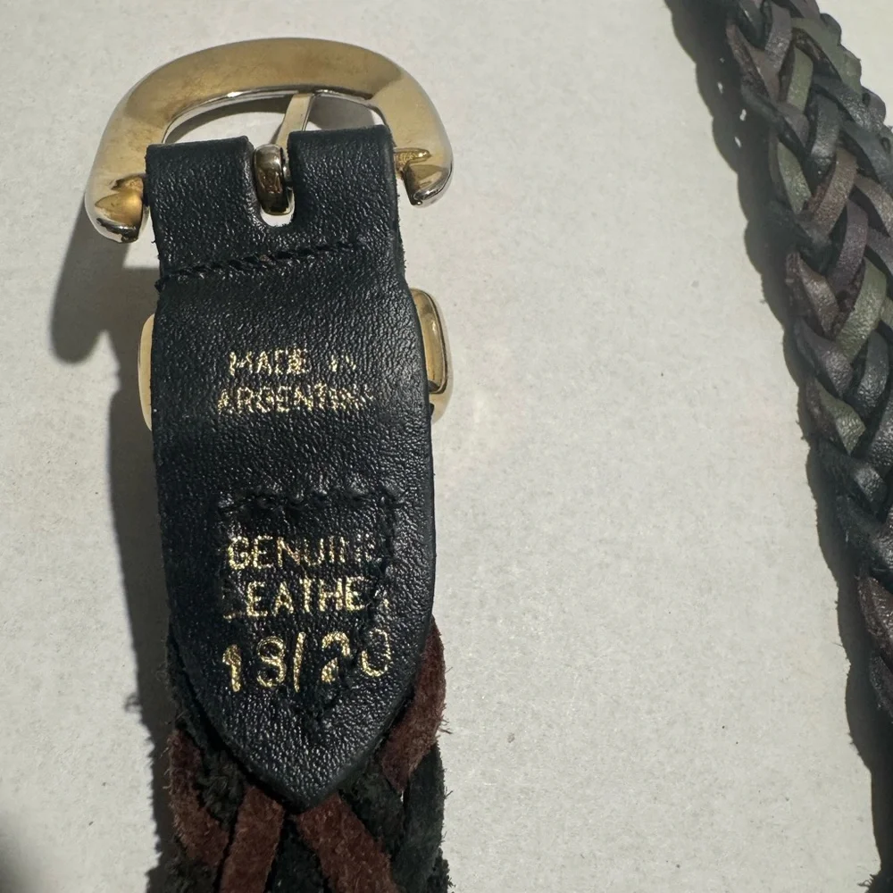 Genuine Leather Dark Multicolored Braided Belt w/ Buckle,Women's 18/20, 46